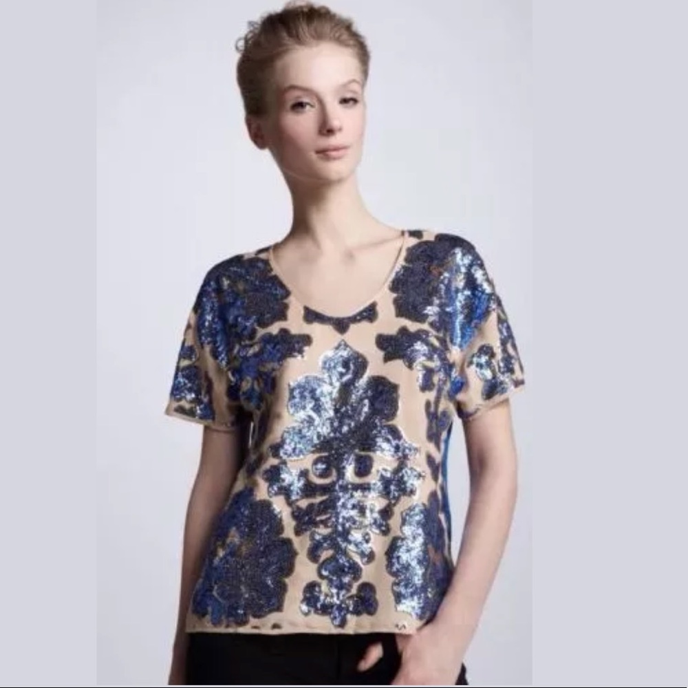 TRACY REESE Sequined Top Neiman Marcus Size XS